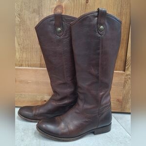 Frye Melissa Button Leather Riding Boots, Size 8.5